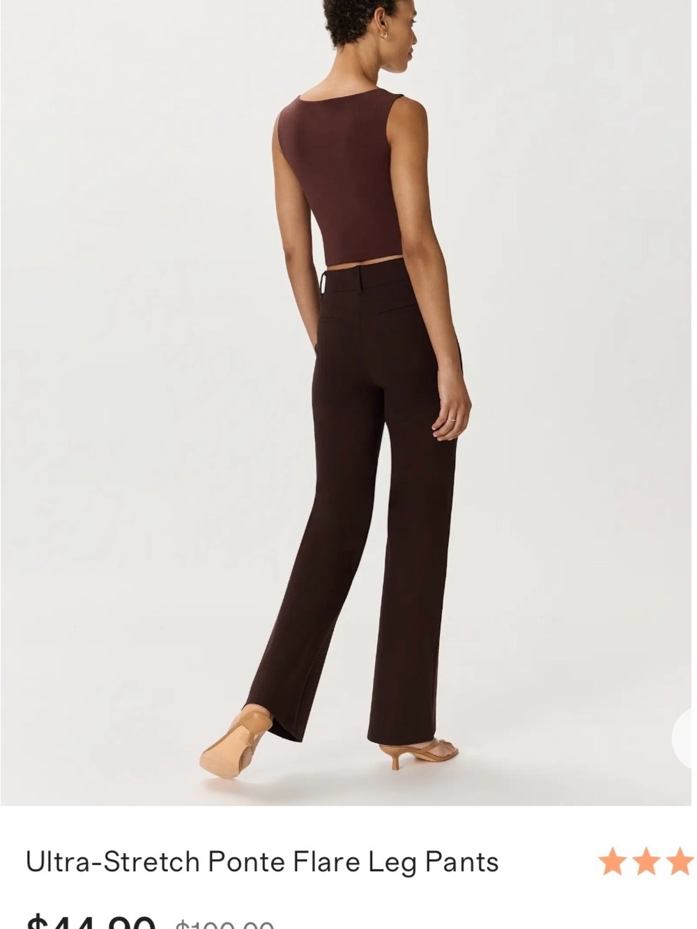 Quince Ultra-Stretch Ponte Flare Leg Pants - Dark Brown